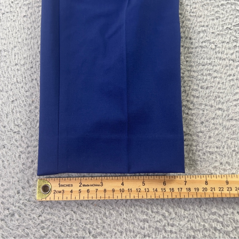 St John Pants Womens 10 Blue Straight Leg Lightweight Preppy Casual Pockets - Picture 7 of 8